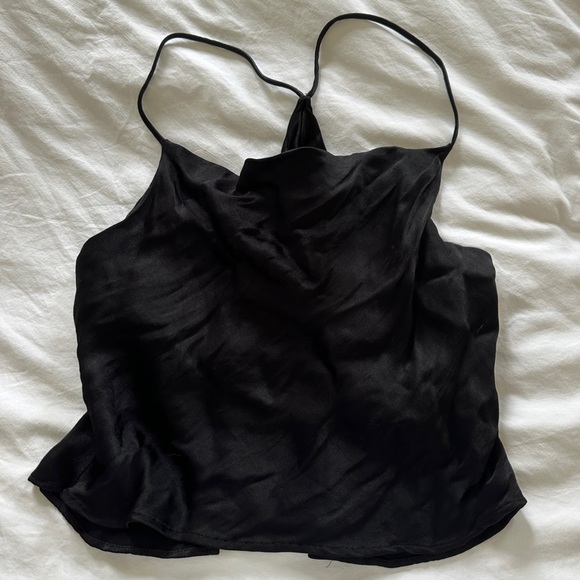 ZARA SATIN CAMISOLE WITH OPEN BACK - Women | Color: Black | Size: M - Picture 3 of 5